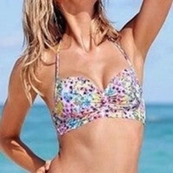 ☆Victoria's secret Shine Halter Bikiniフローラルビキニ☆ Victoria's Secret Shine Strap Wicked Unlined Push Up Bikini
